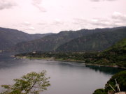 The view of Pana looking back from the road to Santa Catarina