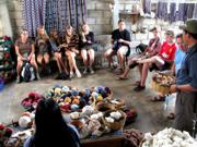 Learning about hand weaving and natural dyes